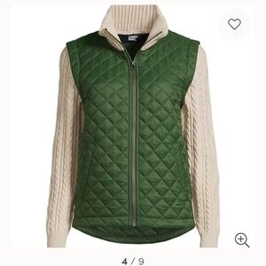 Lands End Womens Quilted Sweater Hybrid Barn Jacket Size Xl